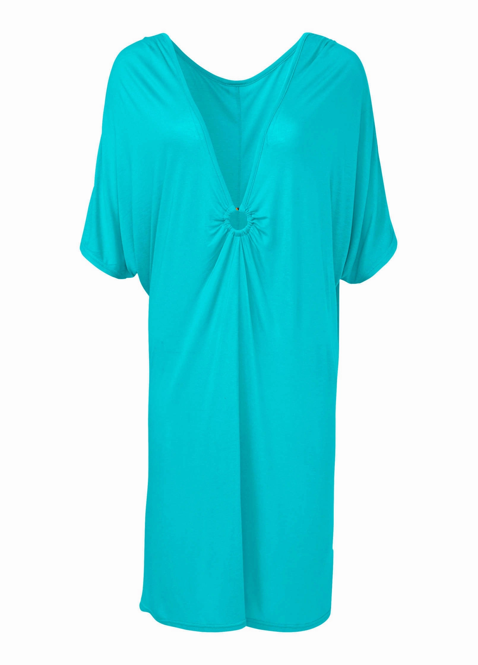 Ring Front Dolman Cover-Up - Aqua Reef