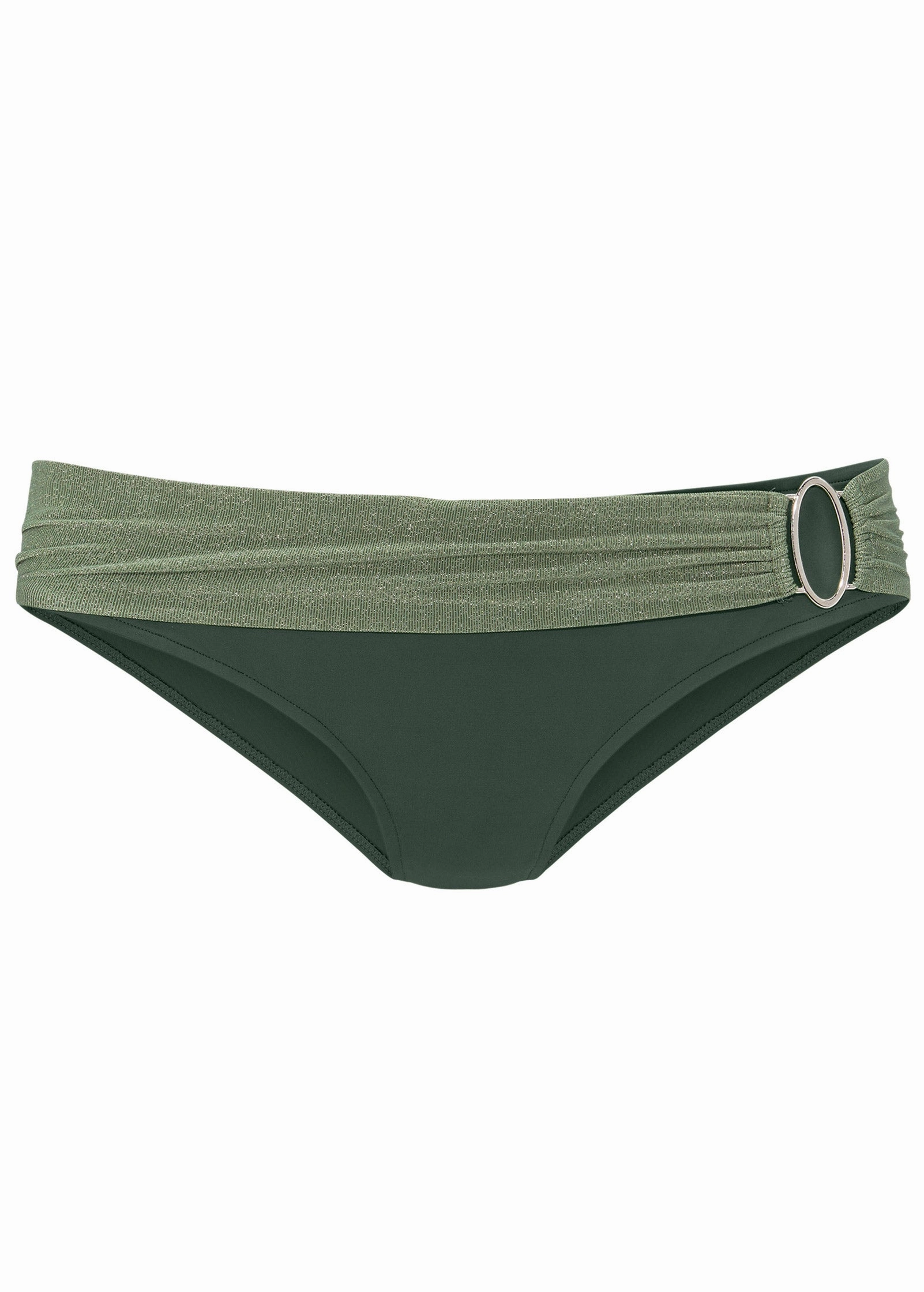 Ring Low-Rise Bikini Bottom - Olive Green Multi