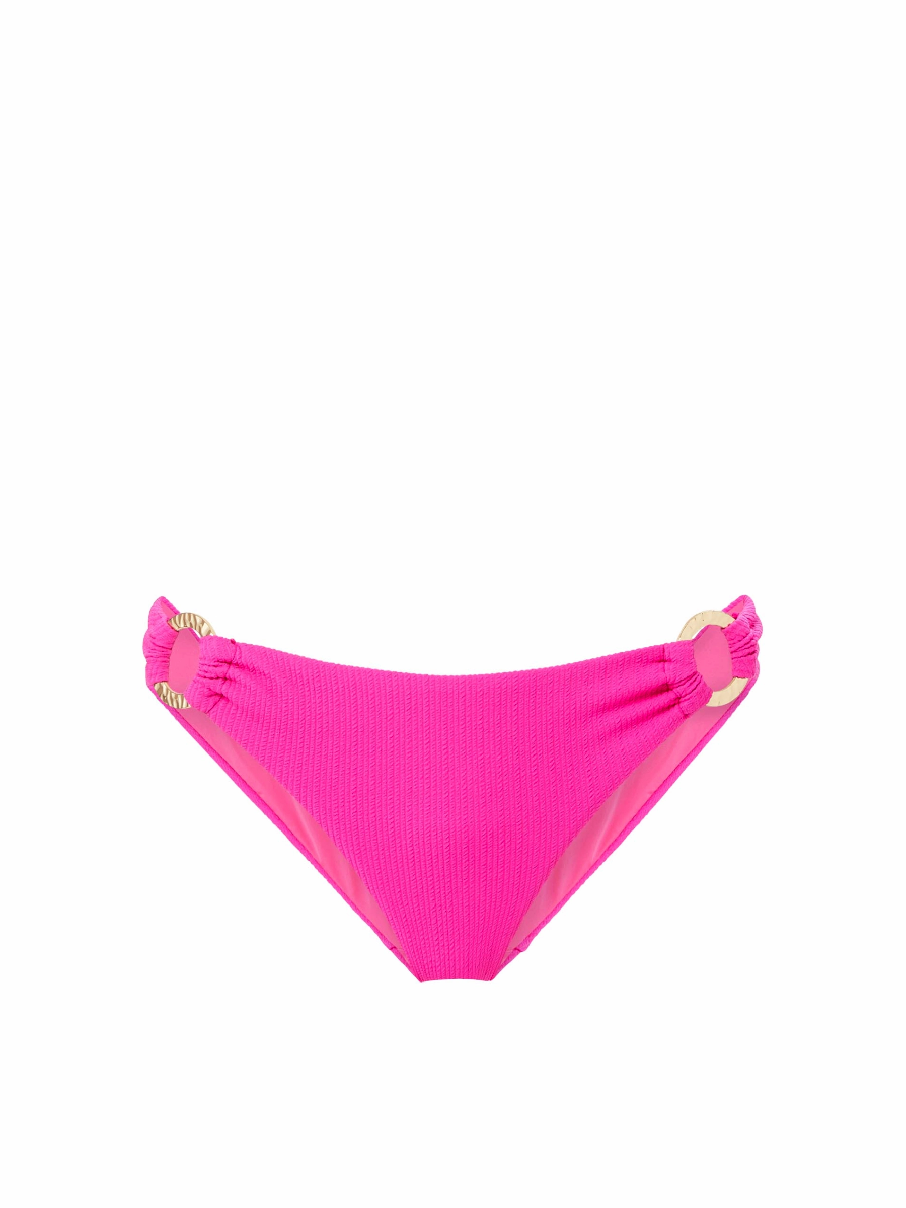 Ring Trim Bottom Shocking Pink high waist swimwear women, swimsuit for women beachwear