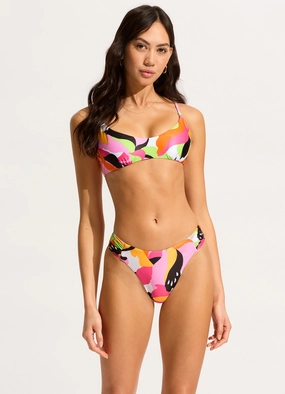 Rio High Leg Bikini Bottom - Hot Pink plus size swimwear women, summer swimwear for ladies