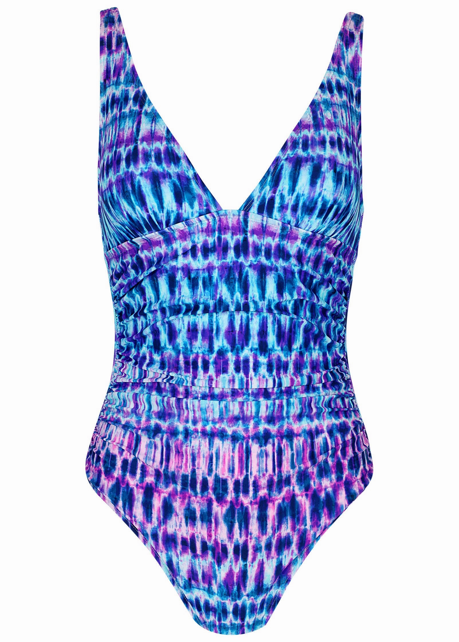 Riviera Ruched One-Piece - Blurred Leopard Stripe