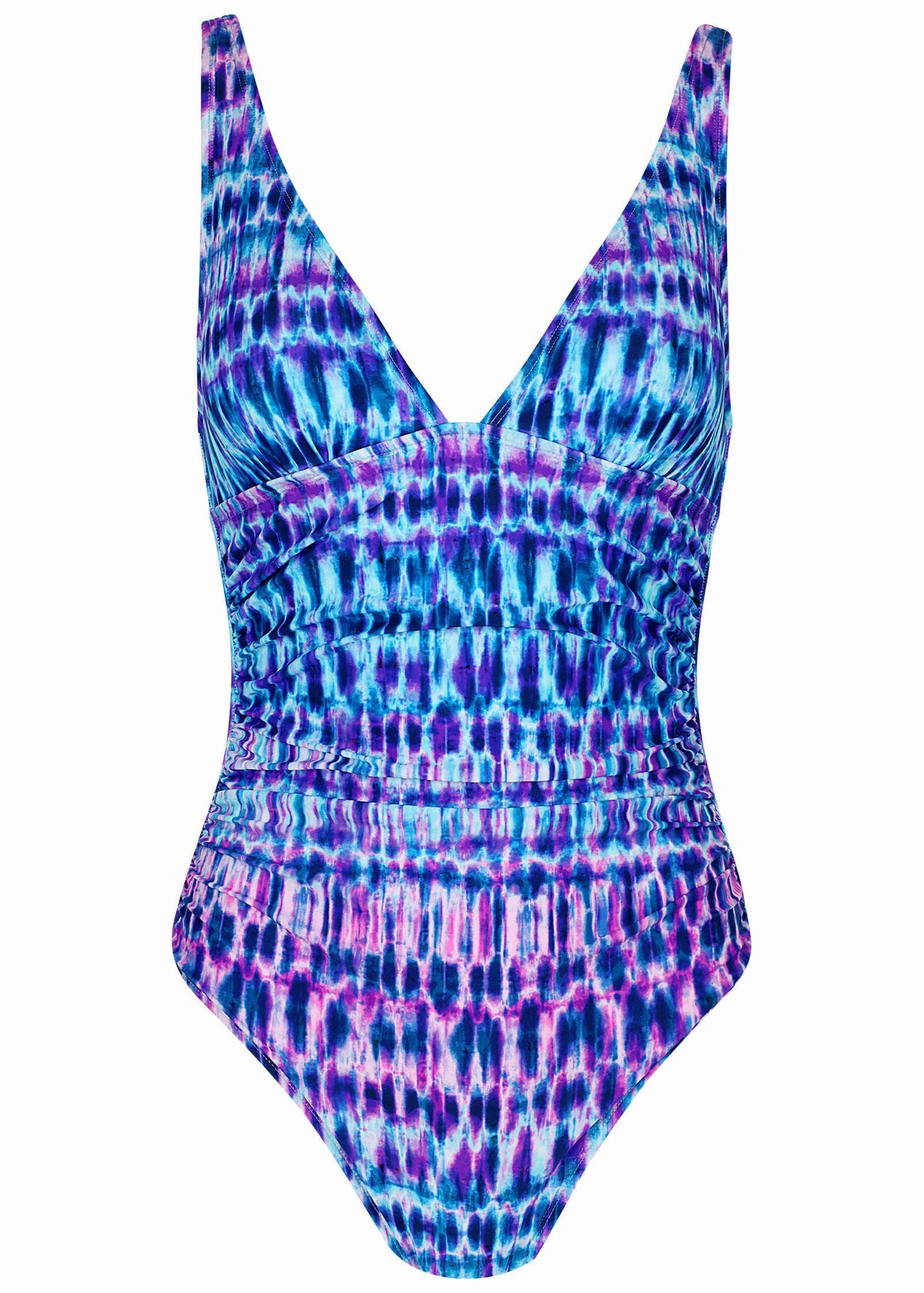 Riviera Ruched One-Piece - Blurred Leopard Stripe