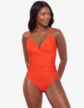 Rock Solid Captivate Swimsuit - Arancio womens resort swimwear, flattering one-piece swimsuits