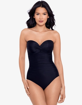 Rock Solid Madrid Swimsuit - Black bandeau swimsuits for women, strapless swimwear tops