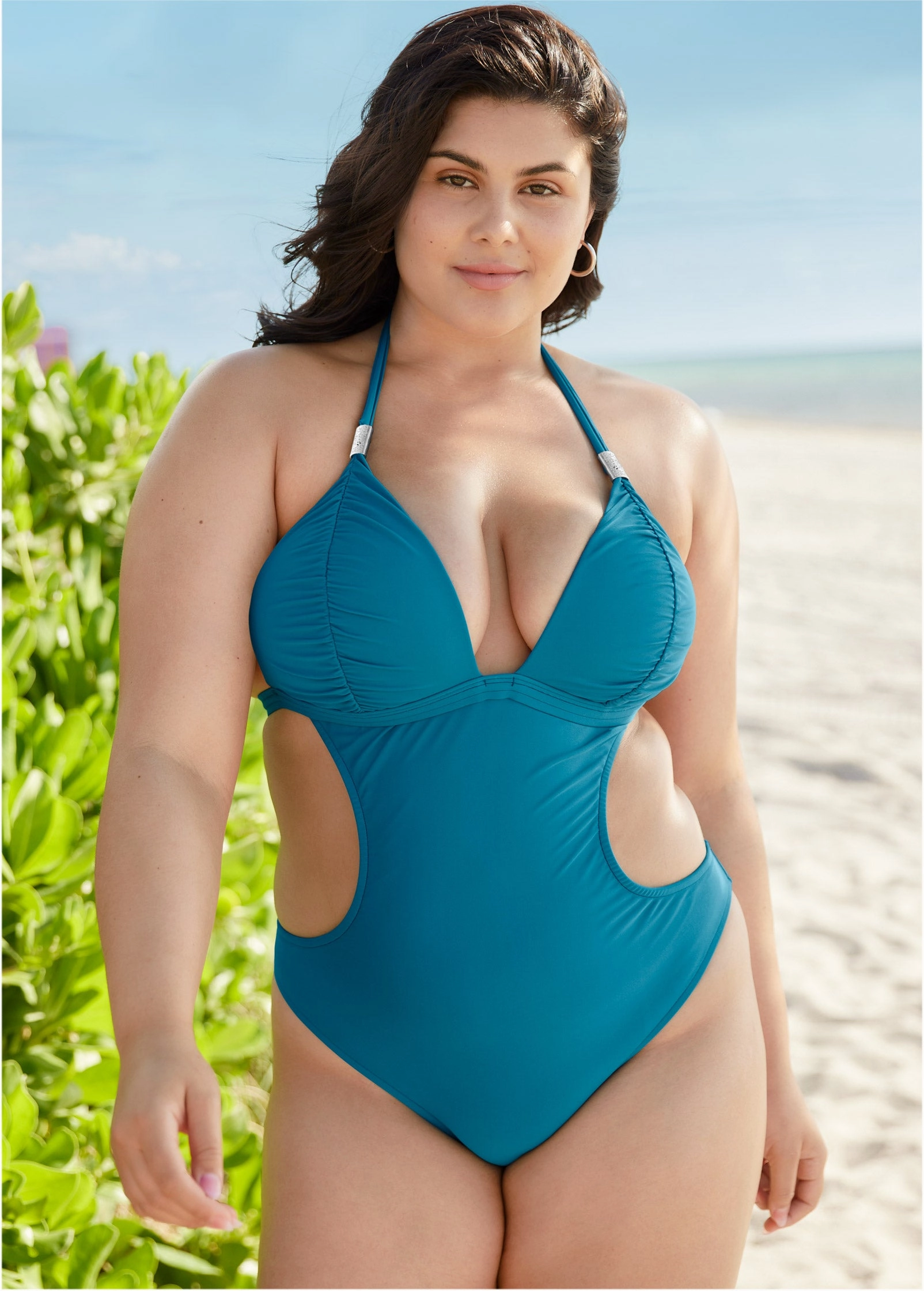 Ruched Goddess Monokini - Seaside Blue