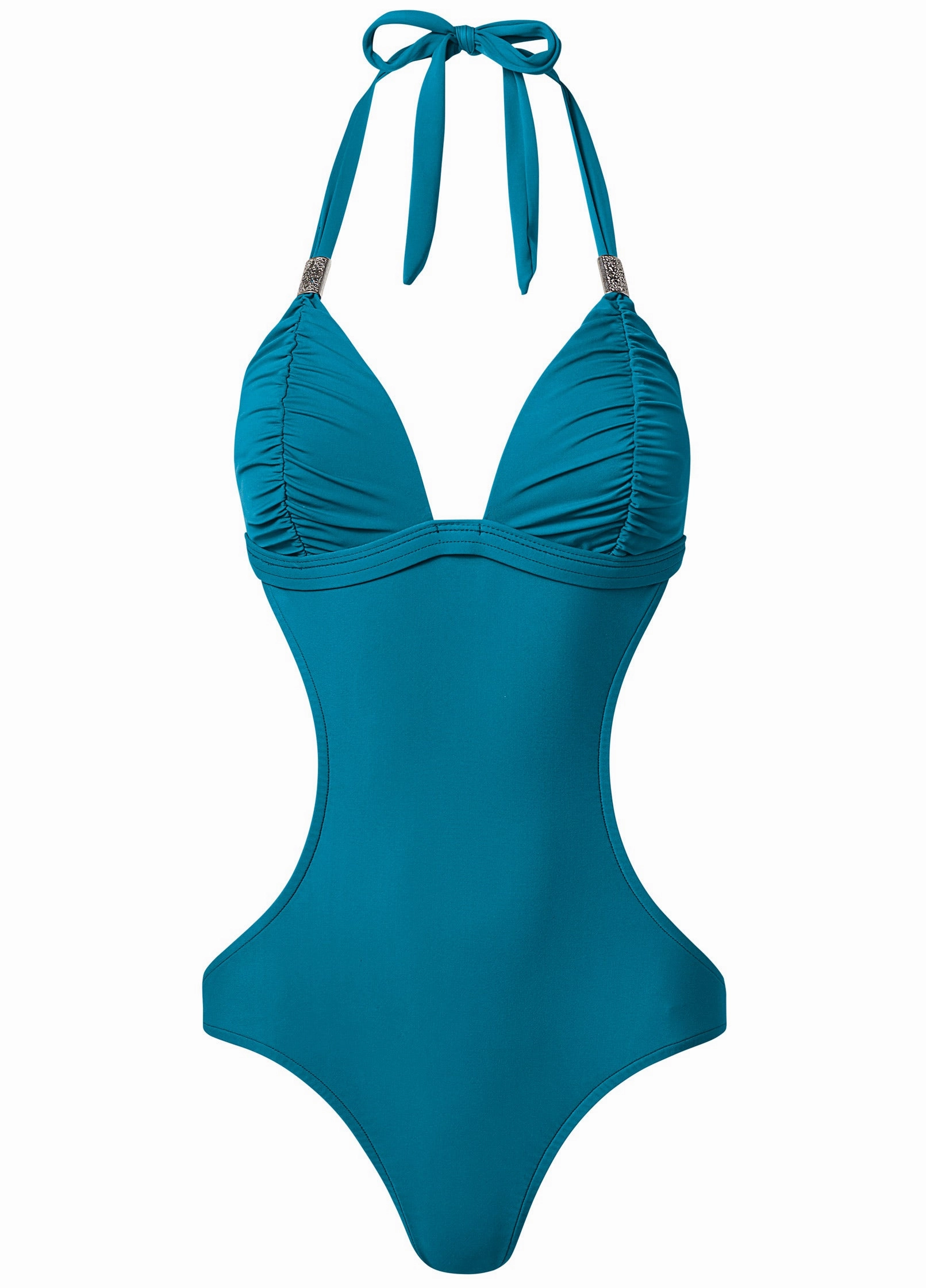 Ruched Goddess Monokini - Seaside Blue