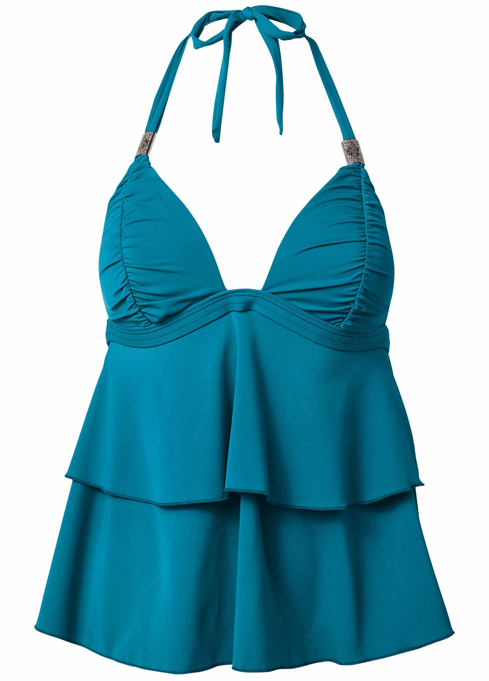 Ruched Goddess Tankini Top - Seaside Blue