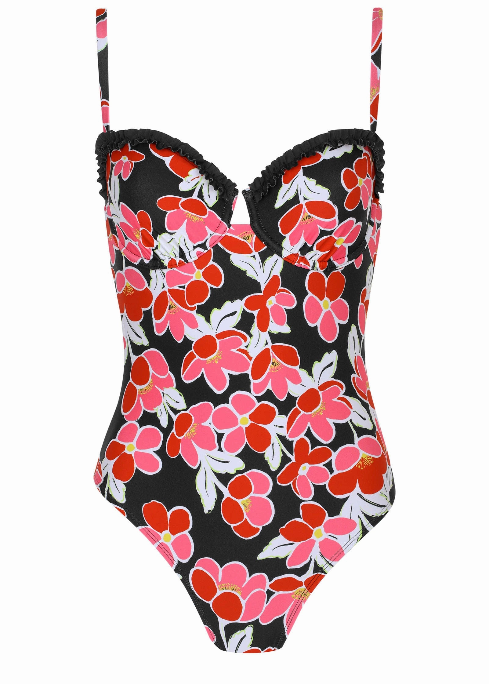Ruffle Bermuda One-Piece - Cartoon Poppy