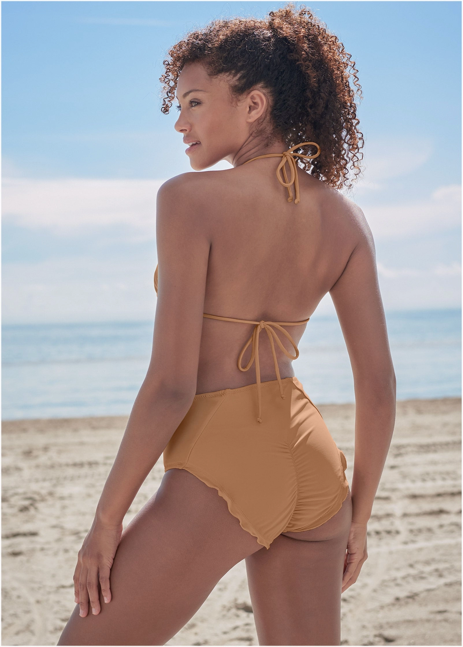 Ruffle Mid-Rise Bottom - Macchiato