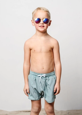 Sage | Mini Retro Shorties boys summer swimwear, boys rash guard swim sets