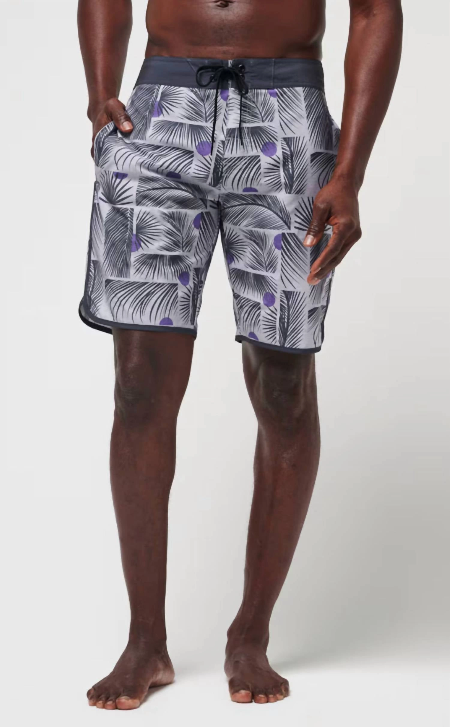 Sail Plans Boardshort In Heather Grey mens full coverage swimwear, stylish mens swim trunks
