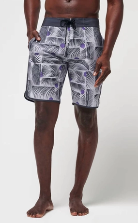 Sail Plans Boardshort In Heather Grey mens full coverage swimwear, stylish mens swim trunks