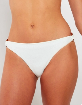 Santafe Vaiva Bikini Pant - White adjustable swim bottoms women, flattering bikini bottoms