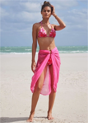 Sarong Cover-Up - Hot Pink womens sun protection swimwear, trendy swimwear collection