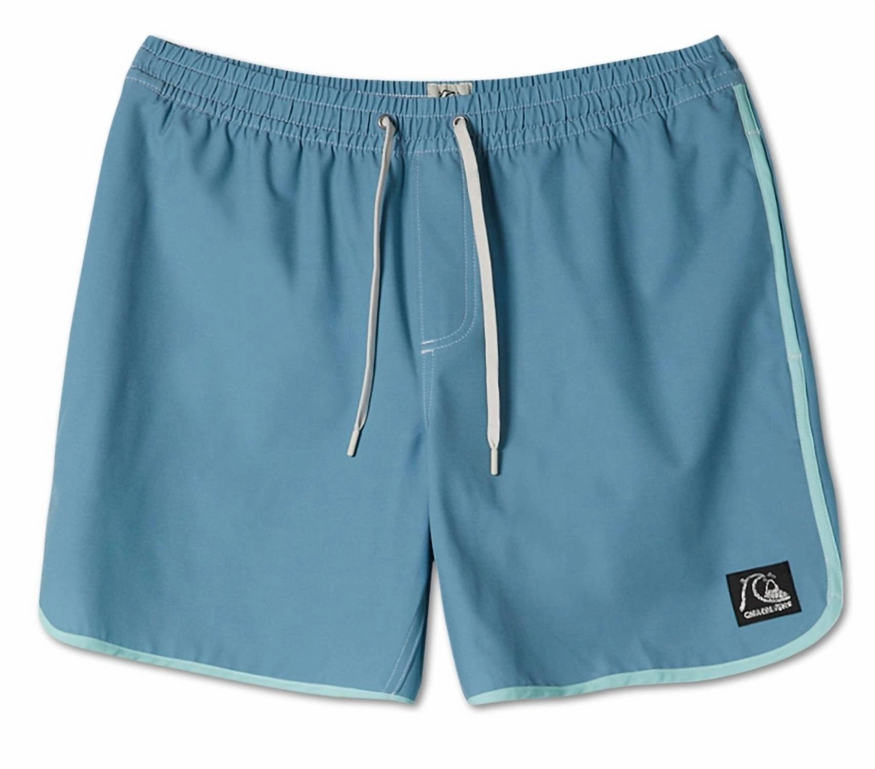 Scallop Hybrid Volley Shorts In Blue Shadow