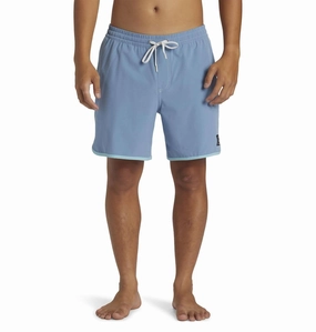 Scallop Hybrid Volley Shorts In Blue Shadow mens full coverage swimwear, stylish mens swim trunks