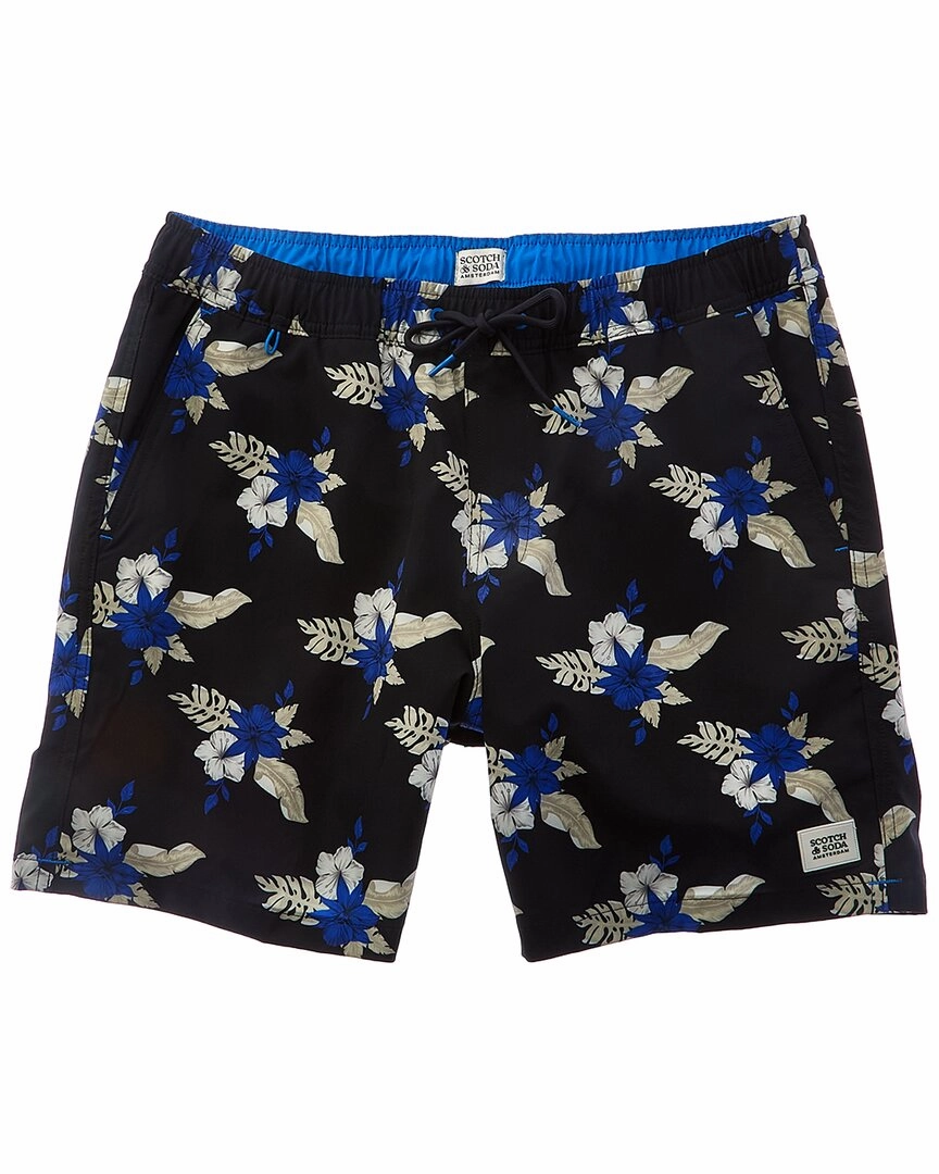 Scotch & Soda Midnight Garden Swim Trunk mens full coverage swimwear, stylish mens swim trunks