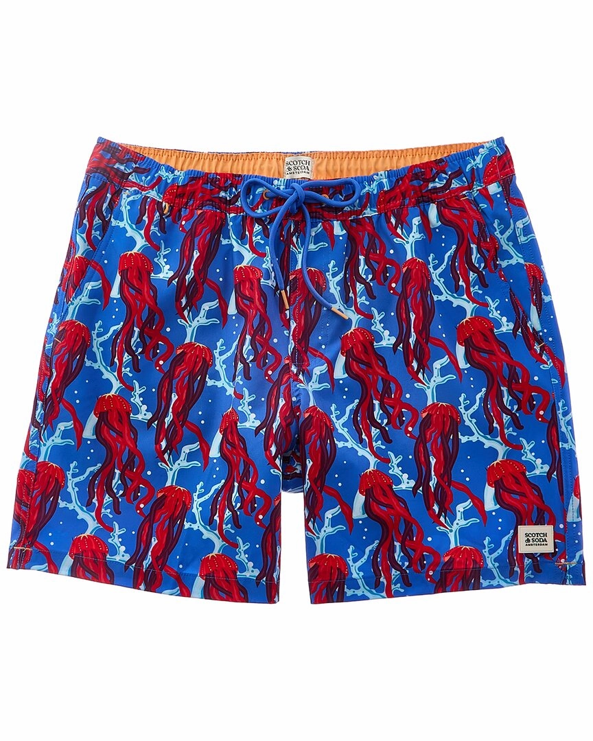 Scotch & Soda Under The Sea Swim Trunk mens full coverage swimwear, stylish mens swim trunks
