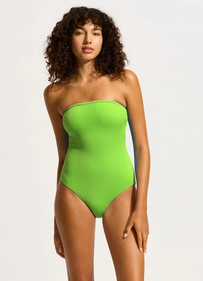 Sea Dive Bandeau One Piece - Jasmine Green plus size swimwear women, summer swimwear for ladies