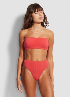 Sea Dive High Rise Pant - FiestaCoral high waist bikinis women, cheeky cut bikinis for women