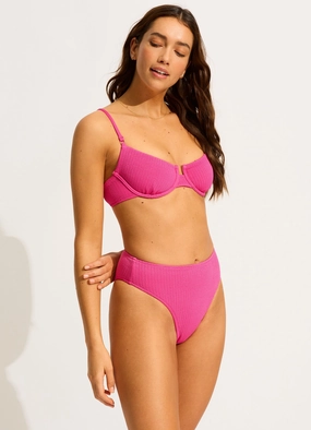 Sea Dive Underwire Bikini Top - Fuchsia Rose plus size swimwear women, summer swimwear for ladies
