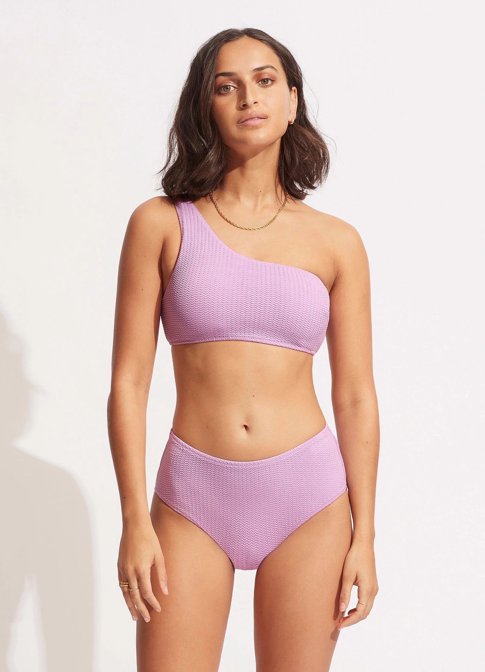 Sea Dive Wide Side Retro - Lilac modern womens swimwear, one piece swimsuits women