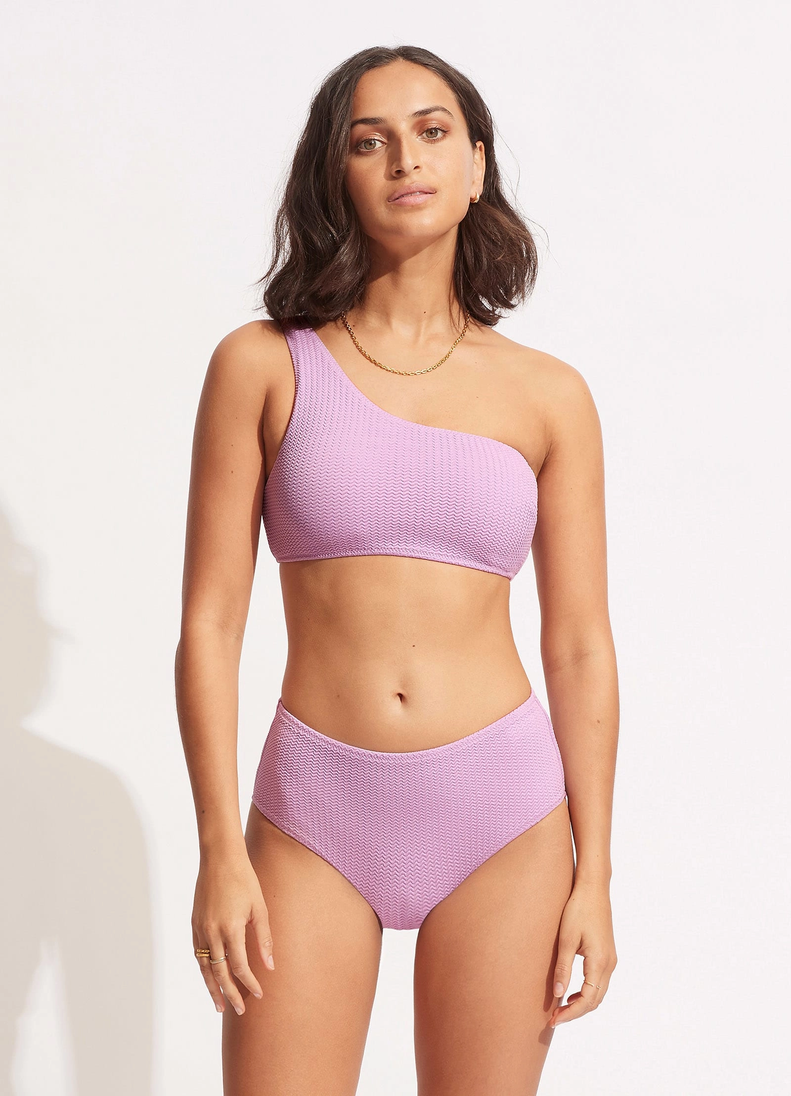 Sea Dive Wide Side Retro - Lilac high waist bikinis women, cheeky cut bikinis for women