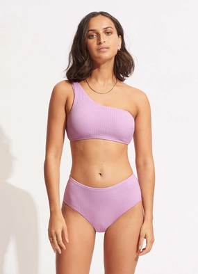 Sea Dive Wide Side Retro - Lilac modern womens swimwear, one piece swimsuits women