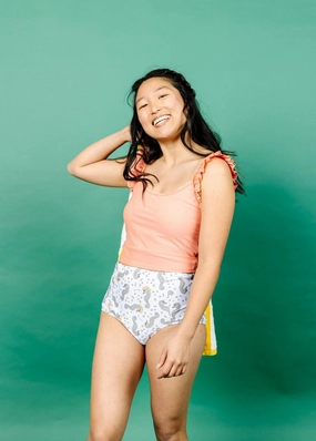 Sea-Haw | High-Waisted Bottoms elastic waistband swim bottoms, mix-and-match bikini bottoms