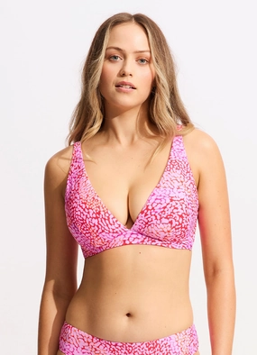 Sea Skin DD Fixed Tri Bikini Top - Fuchsia Rose modern womens swimwear, one piece swimsuits women