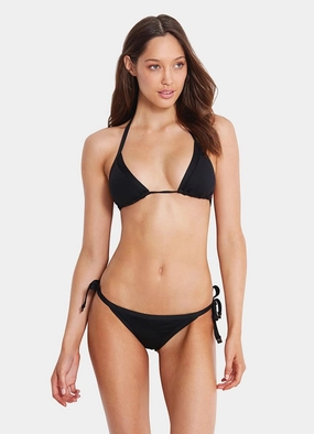 Seafolly Brazilian Tie Side Bikini Pants - Black plus size swimwear women, summer swimwear for ladies