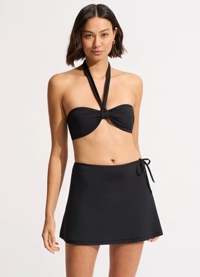 Seafolly Collective A-Line Skirt - Black two-piece bikinis for women, trendy bikinis for beachwear