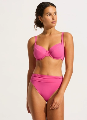 Seafolly Collective DD Cup Underwire Bikini Top - Hot Pink two-piece bikinis for women, trendy bikinis for beachwear