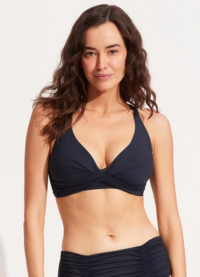 Seafolly Collective DD Double Wrap Front Bra - True Navy two-piece bikinis for women, trendy bikinis for beachwear