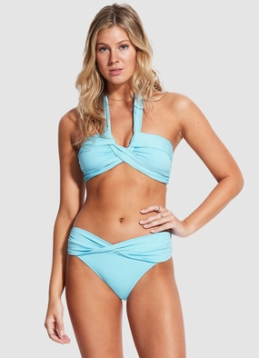 Seafolly Collective Halter Bandeau Bikini Top - Sky Blue plus size swimwear women, summer swimwear for ladies