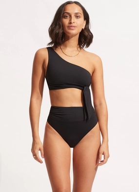 Seafolly Collective High Cut Rio - Black high waist bikinis women, cheeky cut bikinis for women