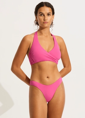 Seafolly Collective High Cut Rio Pant - Hot Pink two-piece bikinis for women, trendy bikinis for beachwear