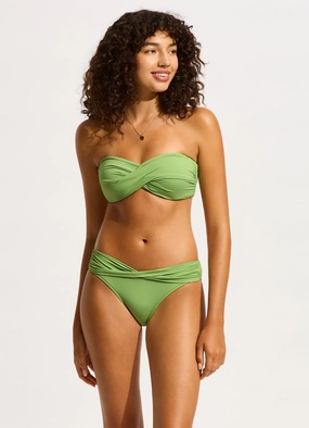 Seafolly Collective Twist Band Hipster - Sage push up bikinis women, sporty womens bikini sets