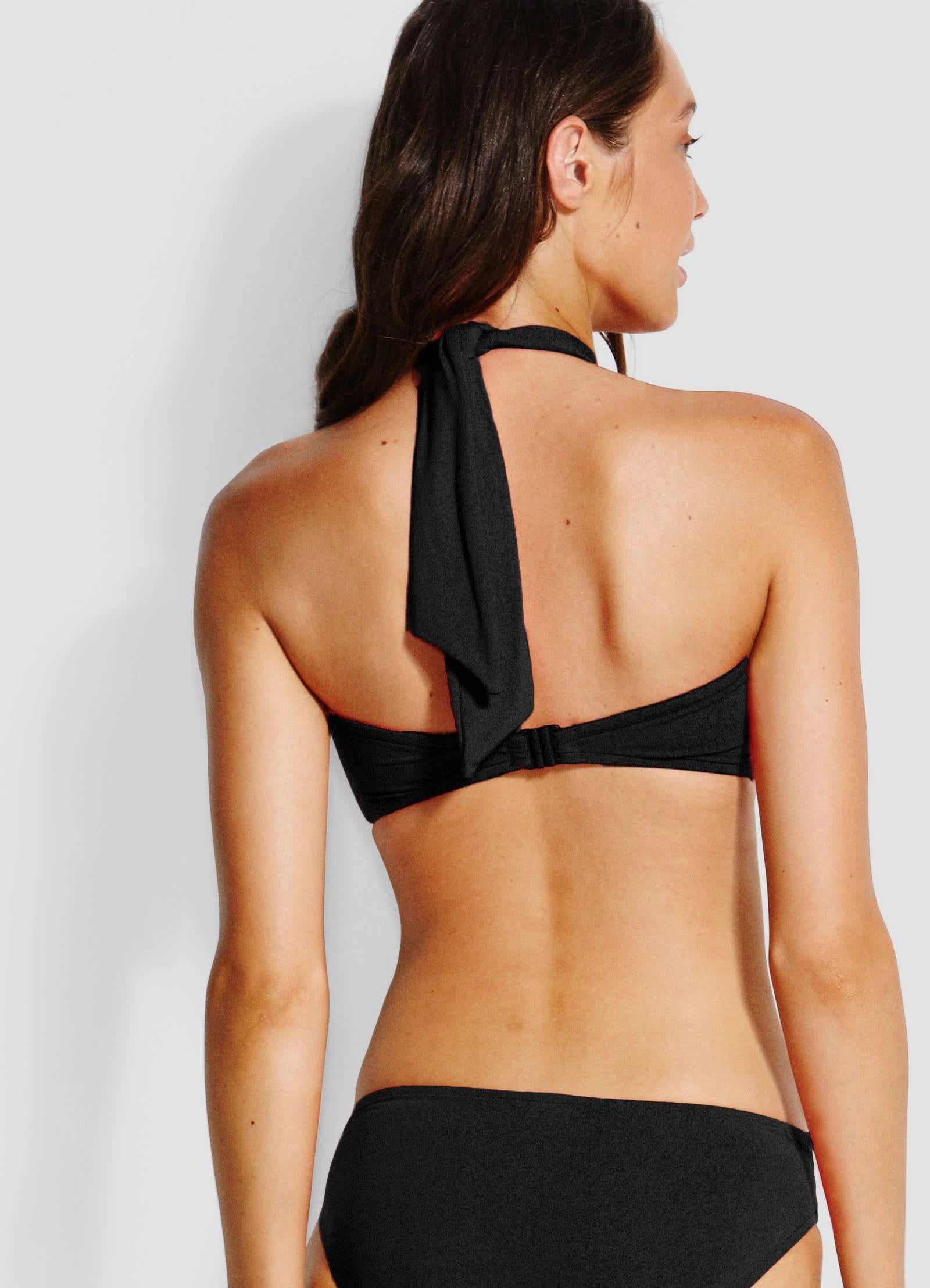 Seafolly Halter Bandeau Bikini Top - Black