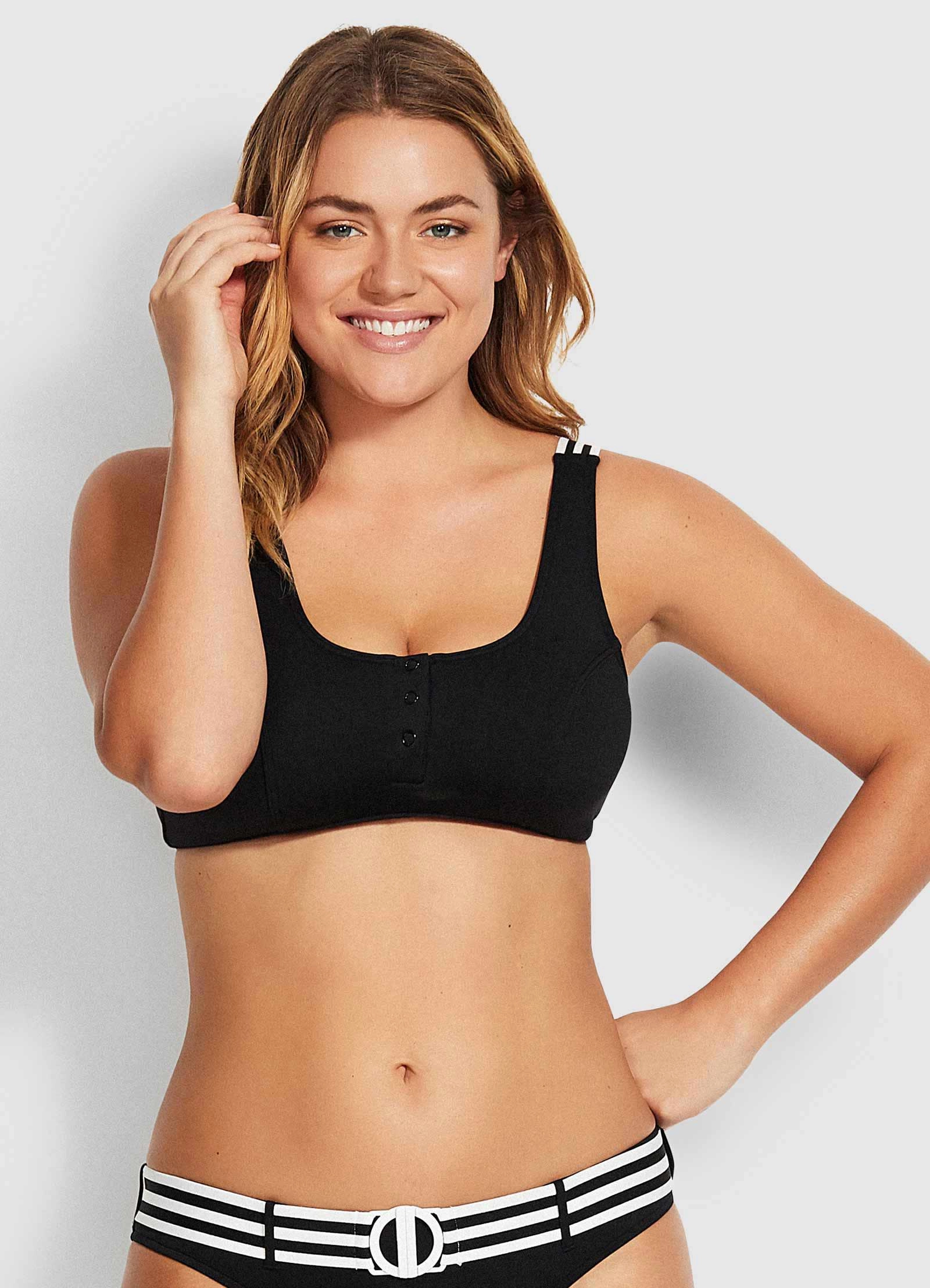 Seafolly Tank Bikini Top - Black affordable swimwear for women, chic swimsuits for women