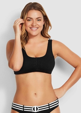 Seafolly Tank Bikini Top - Black affordable swimwear for women, chic swimsuits for women