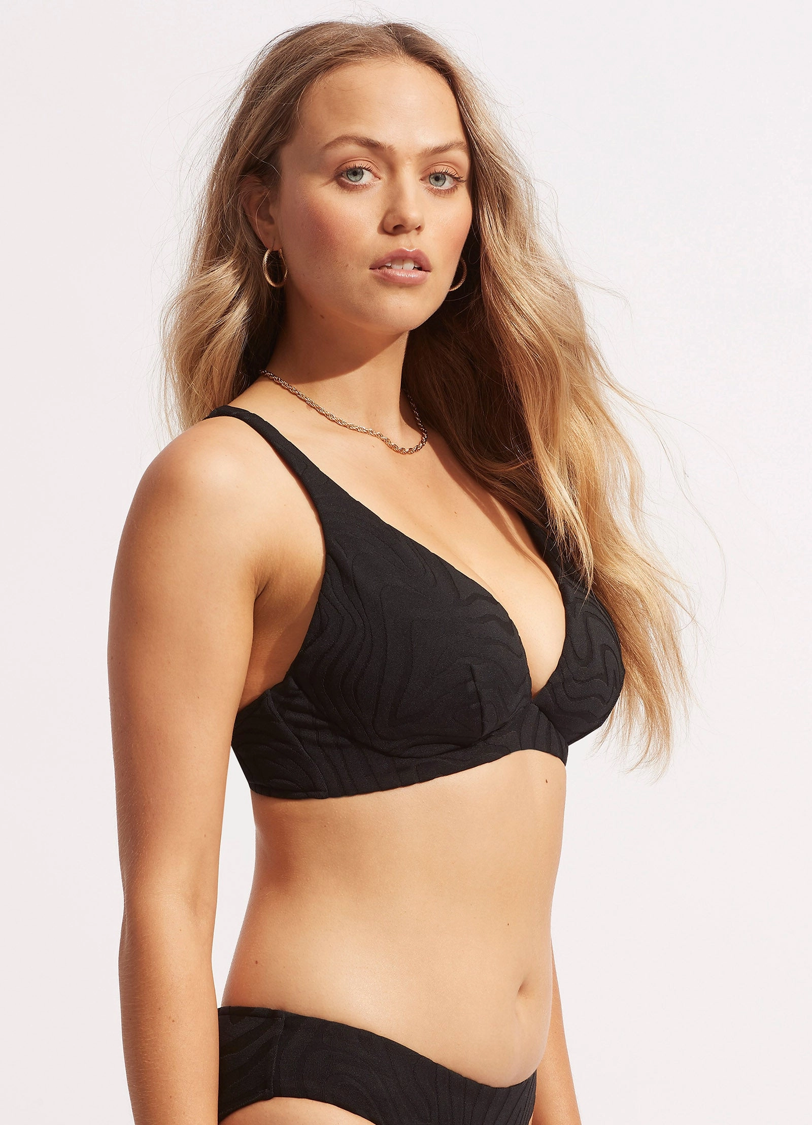 Second Wave DD Fixed Tri Bra - Black