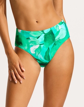 Secret Garden High Waist Bikini Pant - Jade adjustable swim bottoms women, flattering bikini bottoms