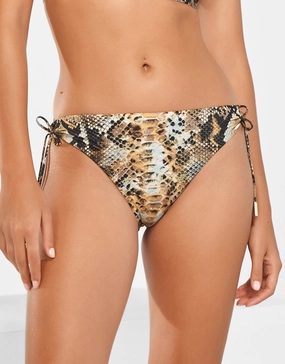 Serpent Loop Side Bikini Pant - Python adjustable swim bottoms women, flattering bikini bottoms
