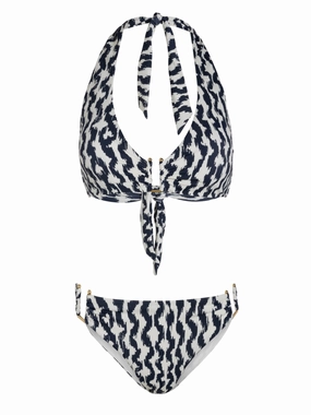Shana Top   Layla U Bottom In Elysia Waves bikini bottom with tie sides, swim top for sunbathing