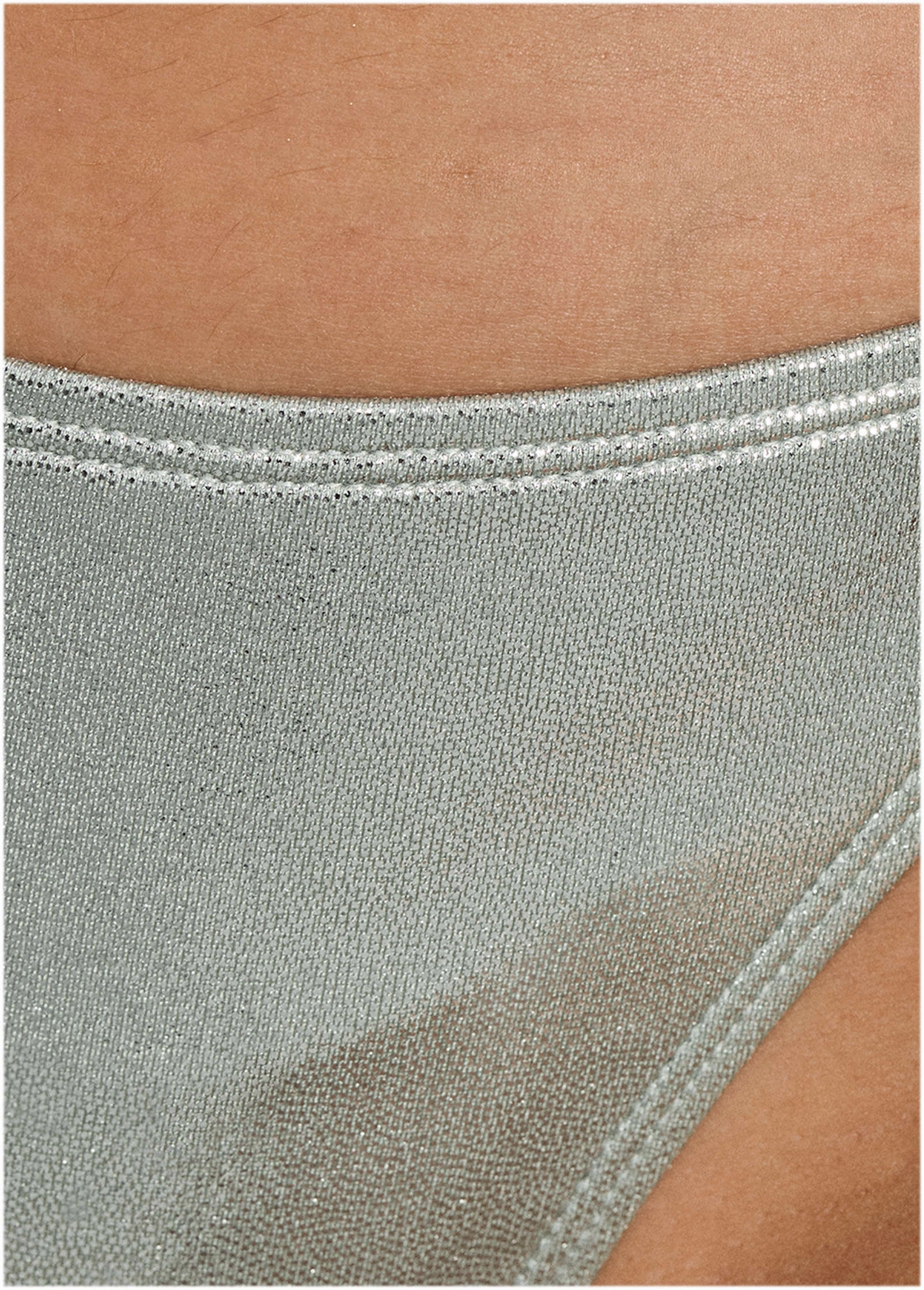 Shine Miami Tie Side Moderate Bottom - Silver Metallic