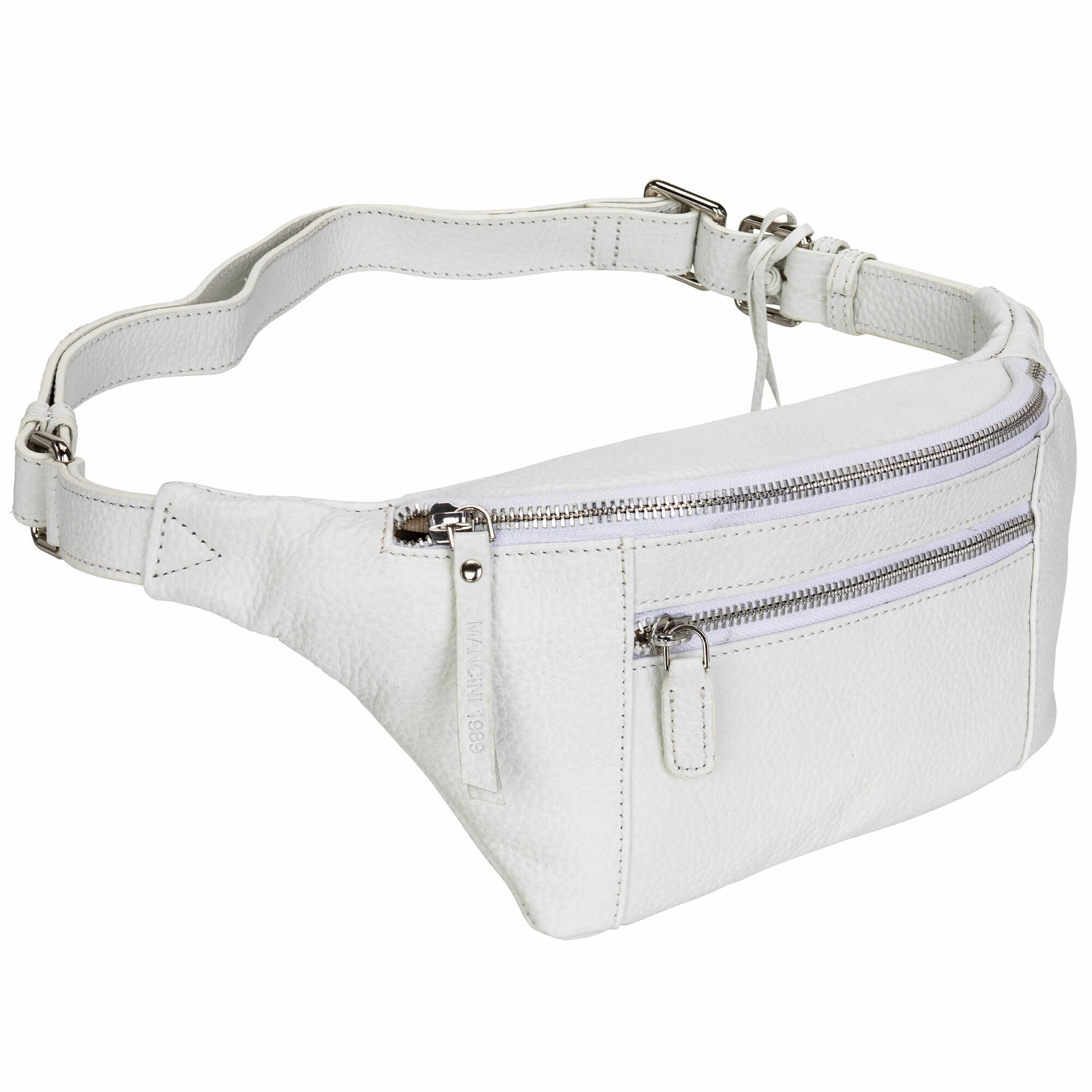 Mancini Pebbled Waist Bag Multi-Compartment Bag Padded Travel Bag