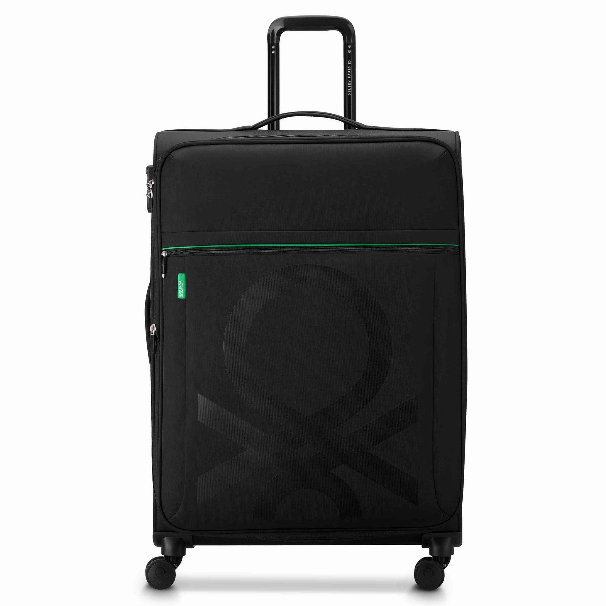Delsey Color Block 27" Expandable Spinner Upright Travel Satchel Luggage Security
