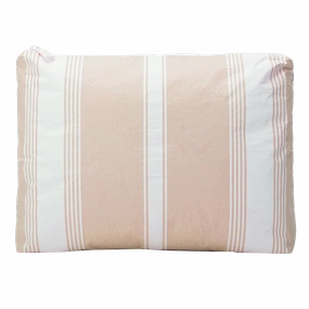 Linen Stripes Mid Travel Handbag Lightweight Travel Bag