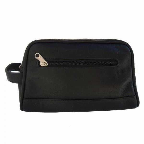 Travel Document Bag Piel Leather Top Zip Toiletry Kit